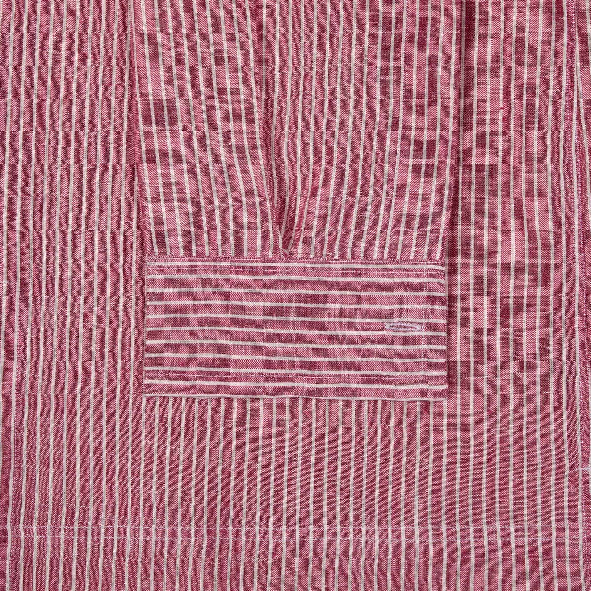 Casual Stripe Linen Shirt in Red and White