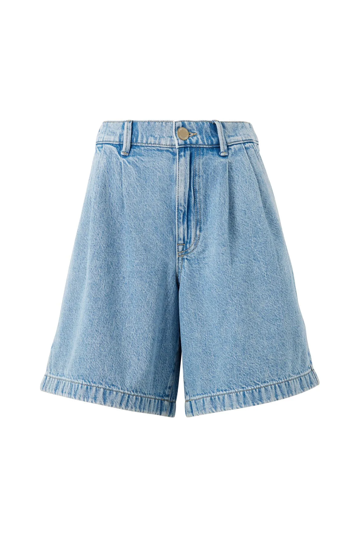 Ceres Life Longline Pleat Denim Short - vintage blue