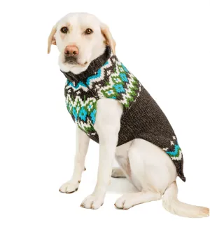 Charcoal Fairisle Wool Dog Sweater