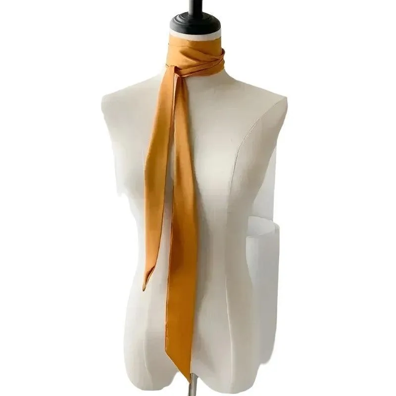 Chiffon Silk Scarf, Luxury Fashion Accessory, Versatile Wearable, Soft & Lightweight, Elegant Design, Perfect for All Seasons, 74.8in Length
