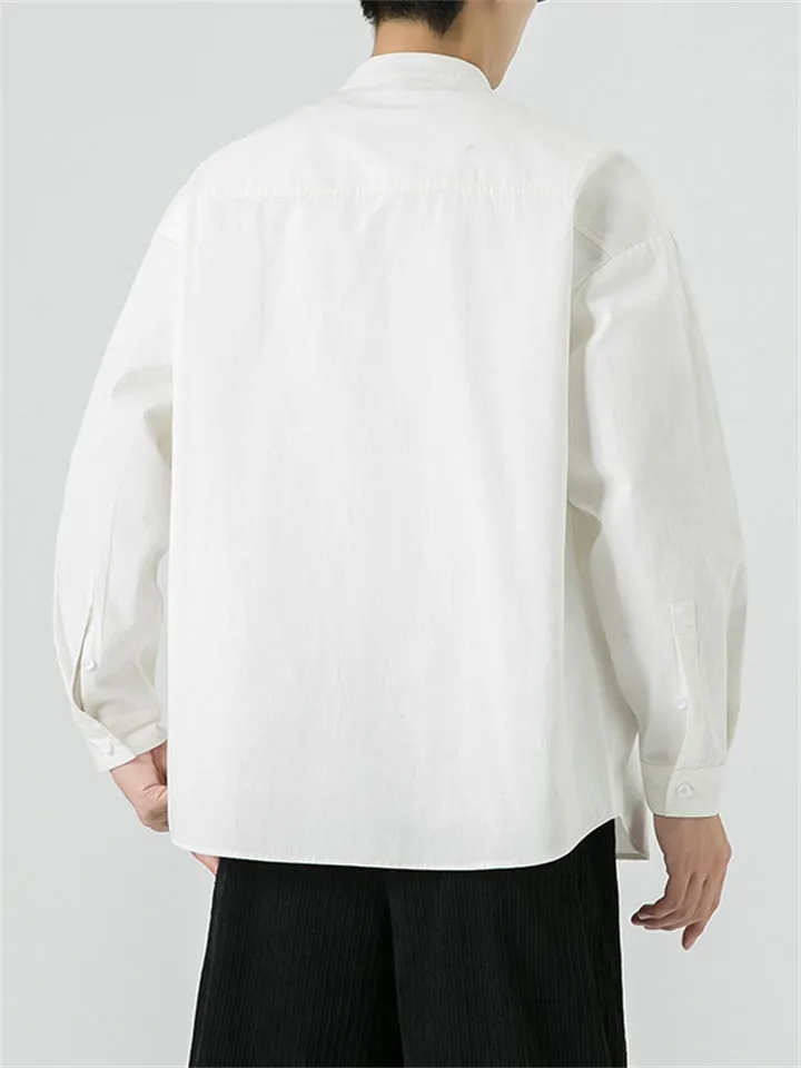 Chinese Style Men's Solid Tang Suit Shirt
