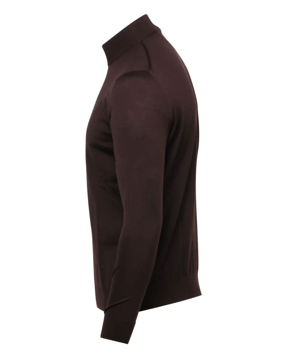 Chocolate Mock Neck Knit Sweater