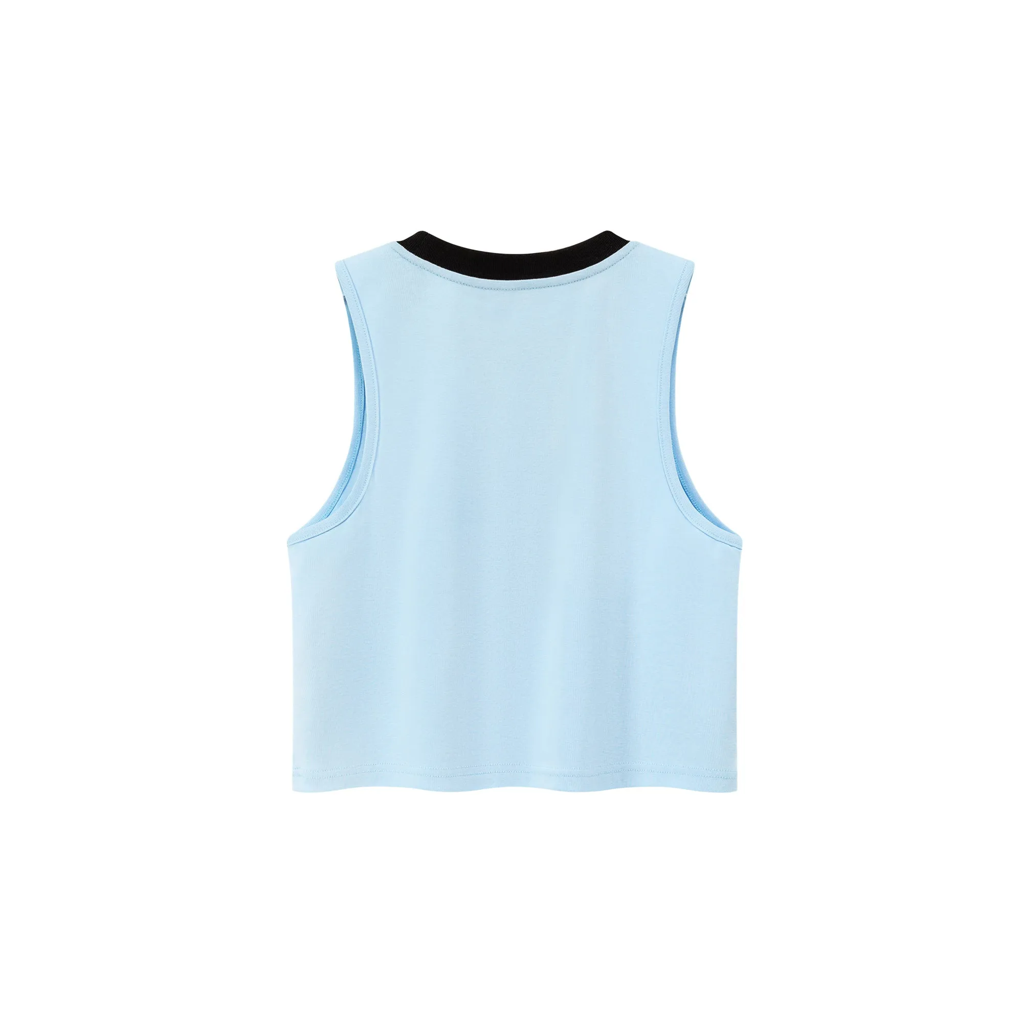 Chuu Size Doesnt Matter Colored Neck Sleeveless T-Shirt