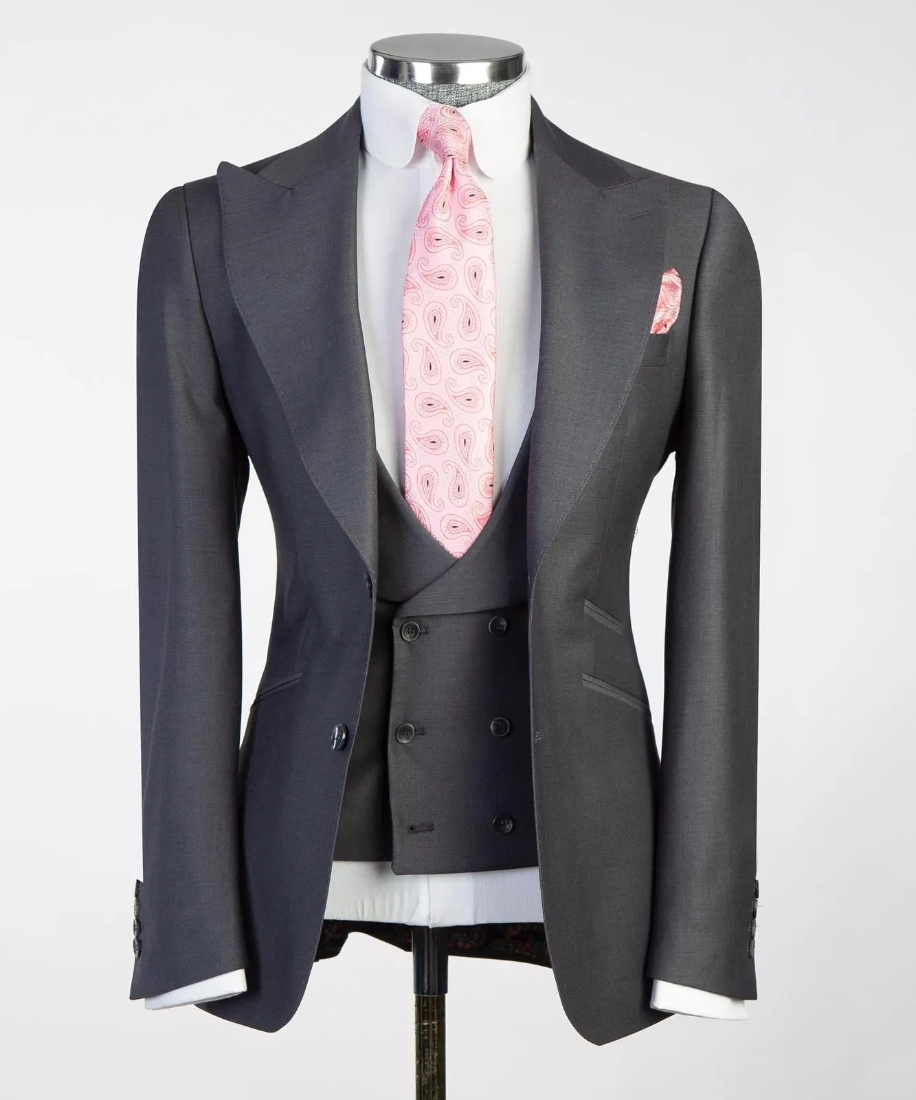 Classic Charcoal Dark Grey Suit For Men
