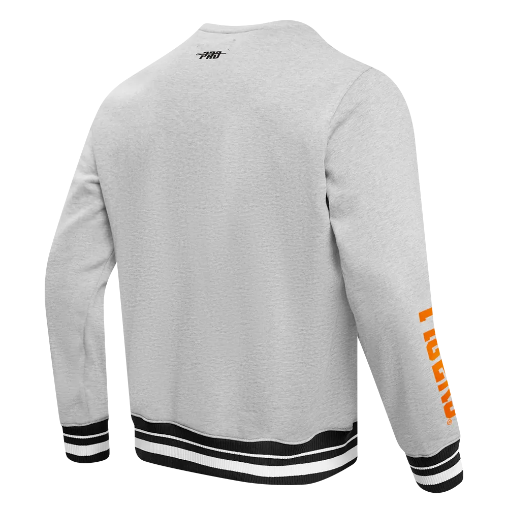 CLEMSON UNIVERSITY CLASSIC MEN'S STACKED LOGO CREWNECK (HEATHER GRAY/BLACK)