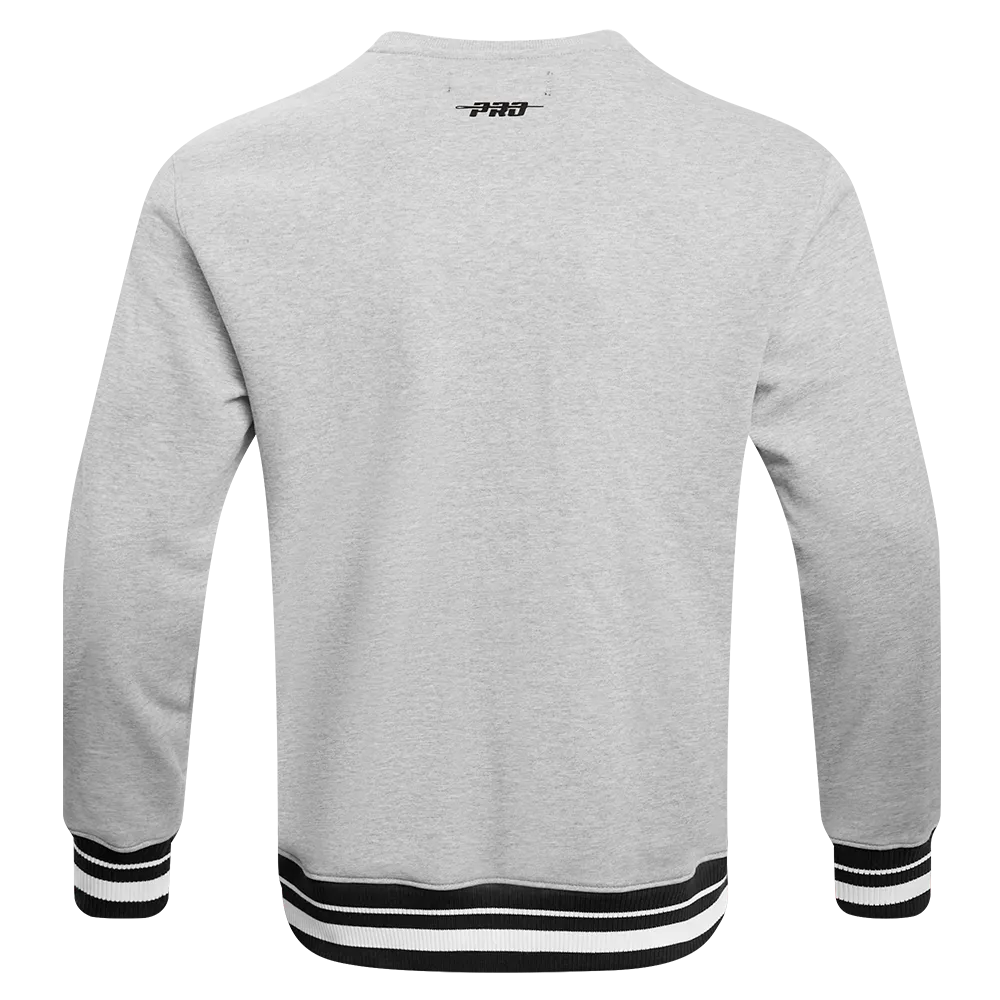 CLEMSON UNIVERSITY CLASSIC MEN'S STACKED LOGO CREWNECK (HEATHER GRAY/BLACK)