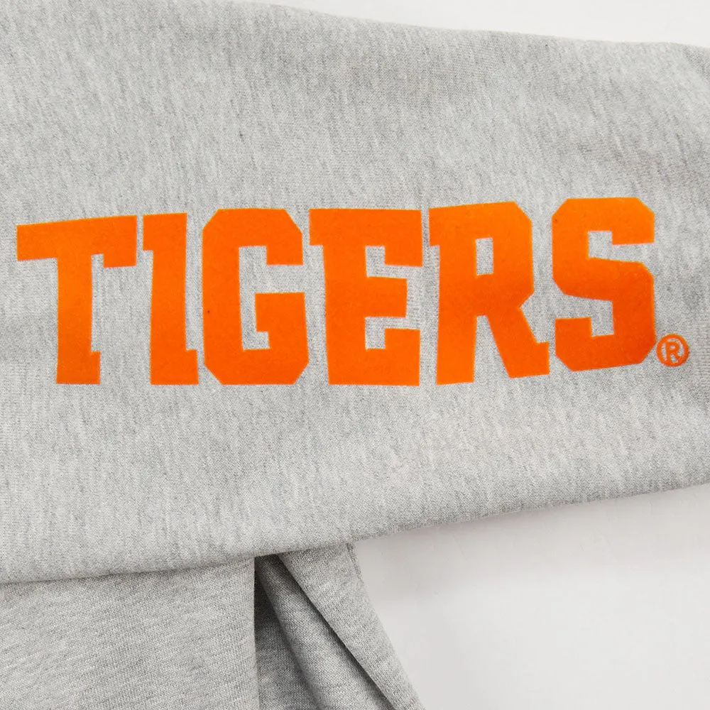 CLEMSON UNIVERSITY CLASSIC MEN'S STACKED LOGO CREWNECK (HEATHER GRAY/BLACK)