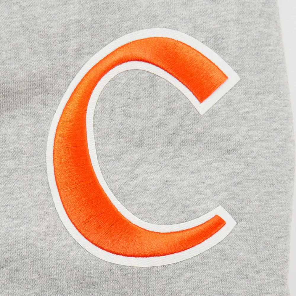 CLEMSON UNIVERSITY CLASSIC MEN'S STACKED LOGO CREWNECK (HEATHER GRAY/BLACK)