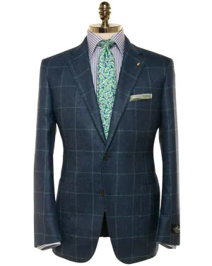 Cobalt and Green Windowpane Sportcoat