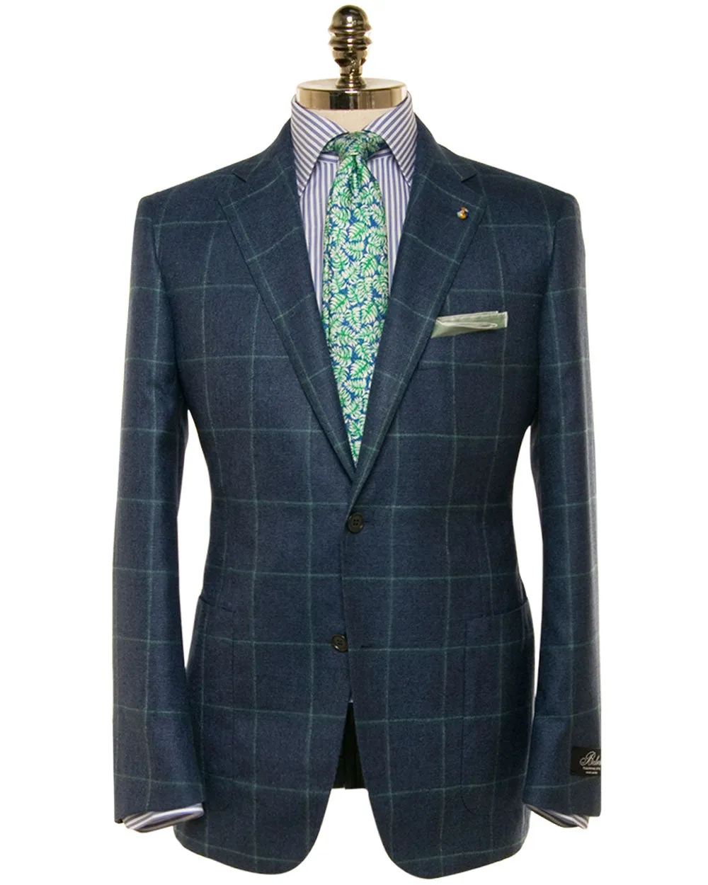 Cobalt and Green Windowpane Sportcoat