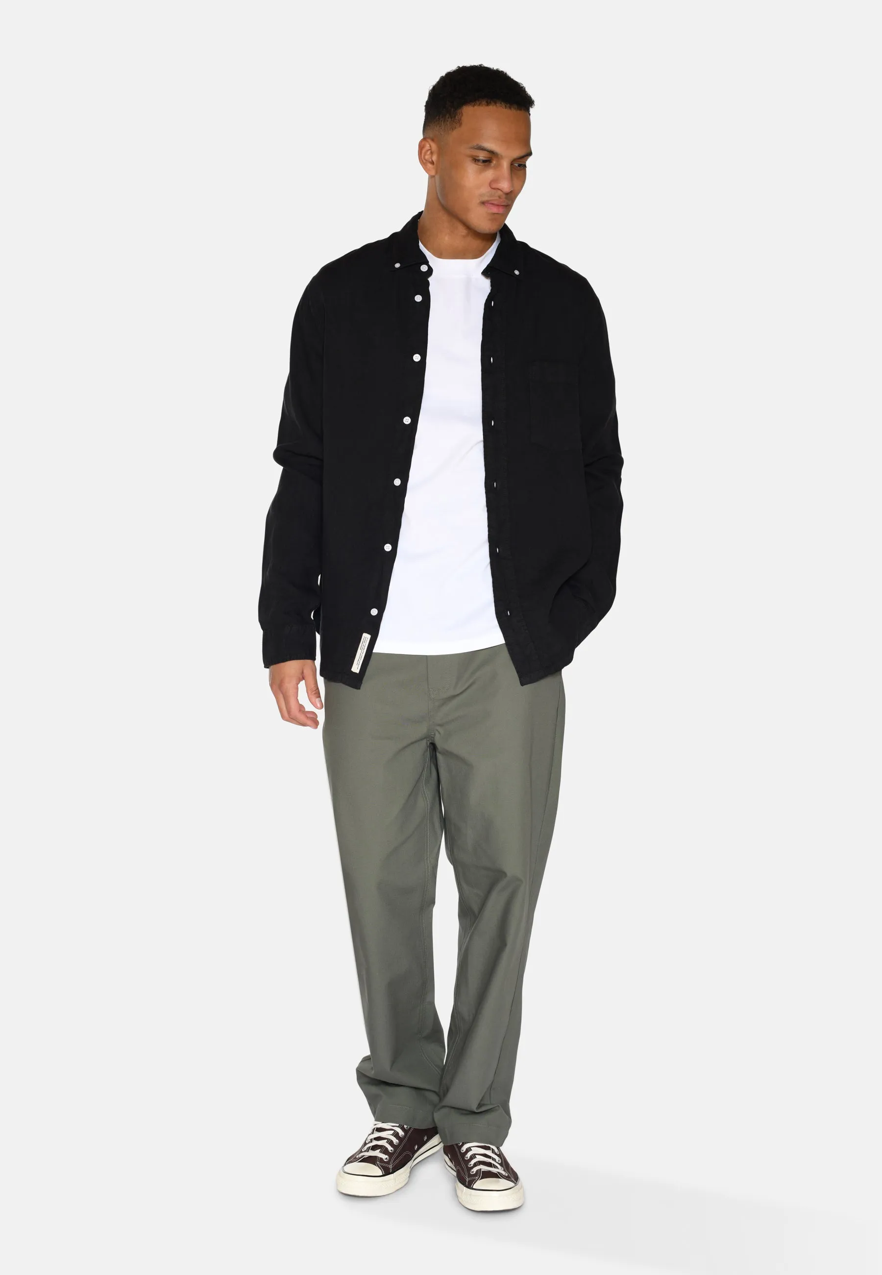 Colt long sleeved reg linen shirt 4115 - Caviar