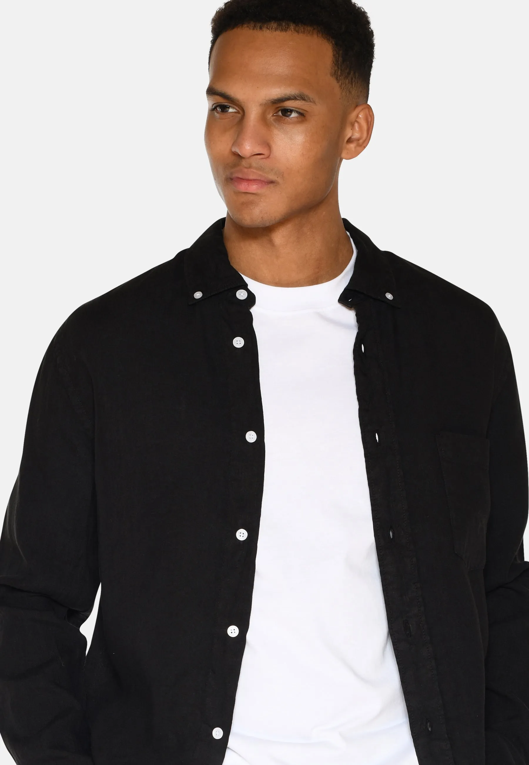 Colt long sleeved reg linen shirt 4115 - Caviar