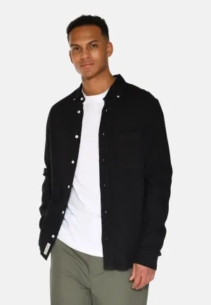 Colt long sleeved reg linen shirt 4115 - Caviar