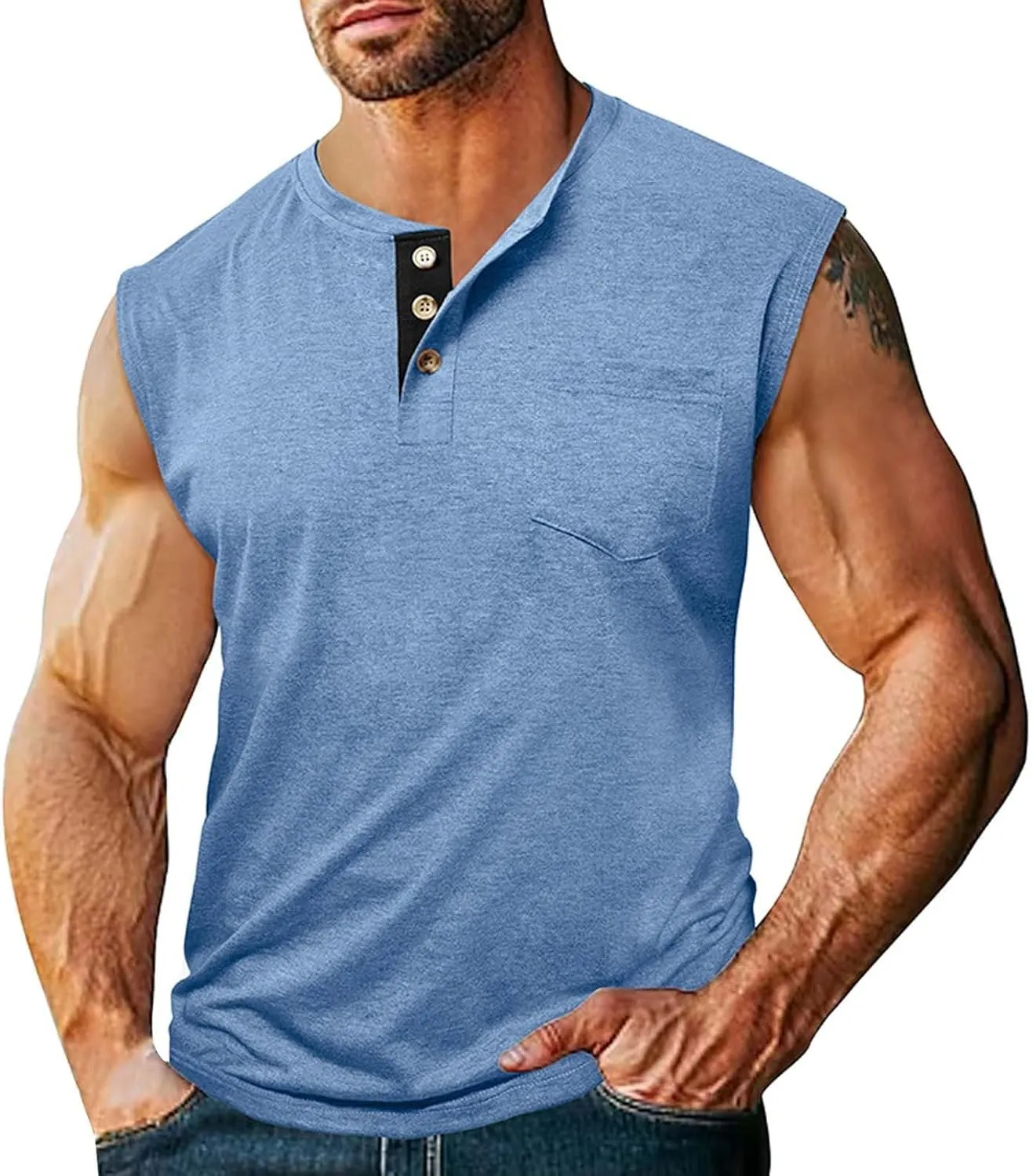 Compression Shirts Mens Trendy V Neck Sleeveless Muscle Cut Shirt Lightweight Quick Dry Athletic Workout Gym Tees