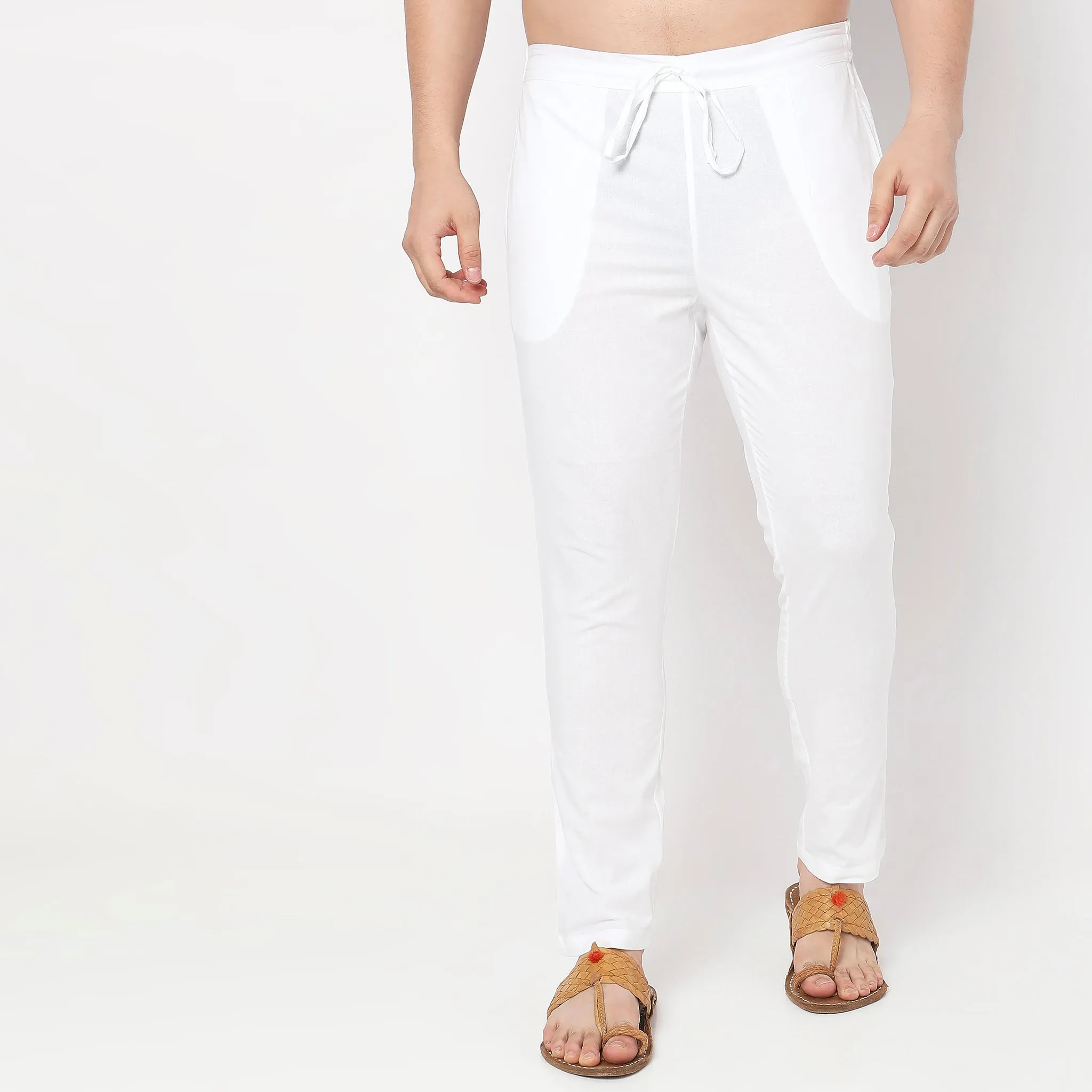 Cotton Ethnic Pant Semi Churidar - Perfect Companion to Kurta & Shirts Kurtas