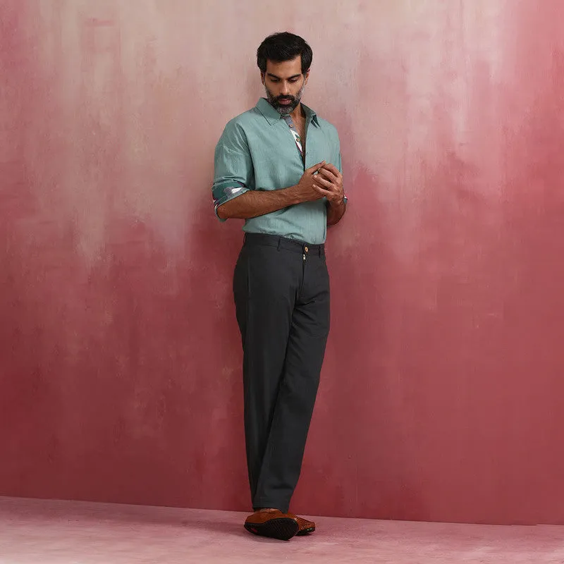 Cotton Kurta for Men | Aqua Blue | Shirt Collar