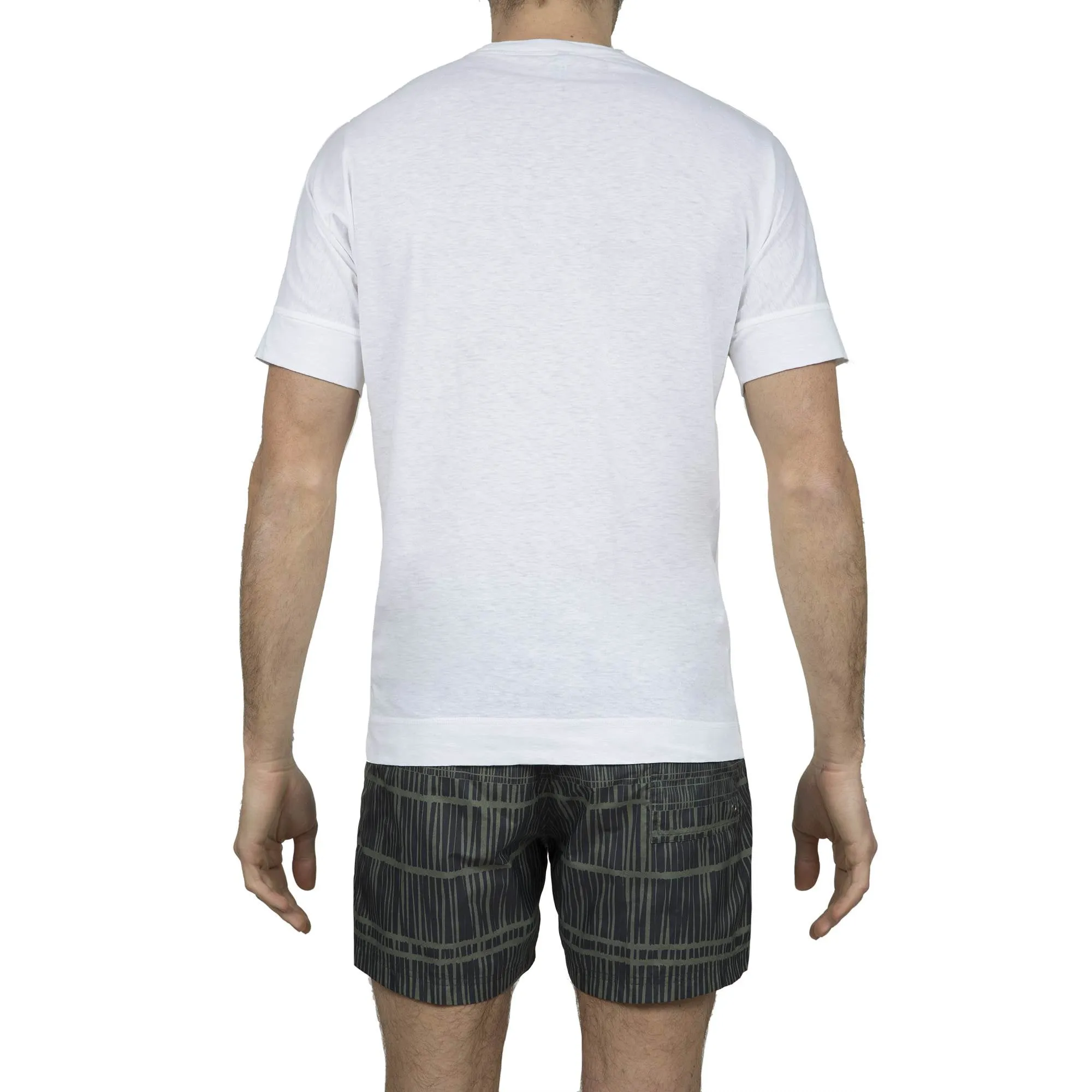 COTTON/LINEN JERSEY T-SHIRT WITH KIMONO STYLE SHORT SLEEVES