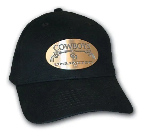 Cowboys Unlimited Ball Cap with Metallic Buckle - Black