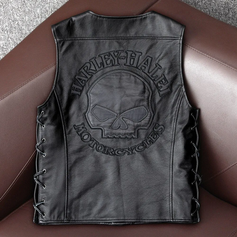 Cowhide Men's Genuine Leather Jacket Leather Vest