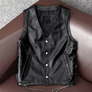Cowhide Men's Genuine Leather Jacket Leather Vest
