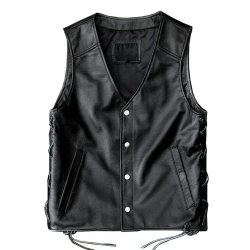Cowhide Men's Genuine Leather Jacket Leather Vest