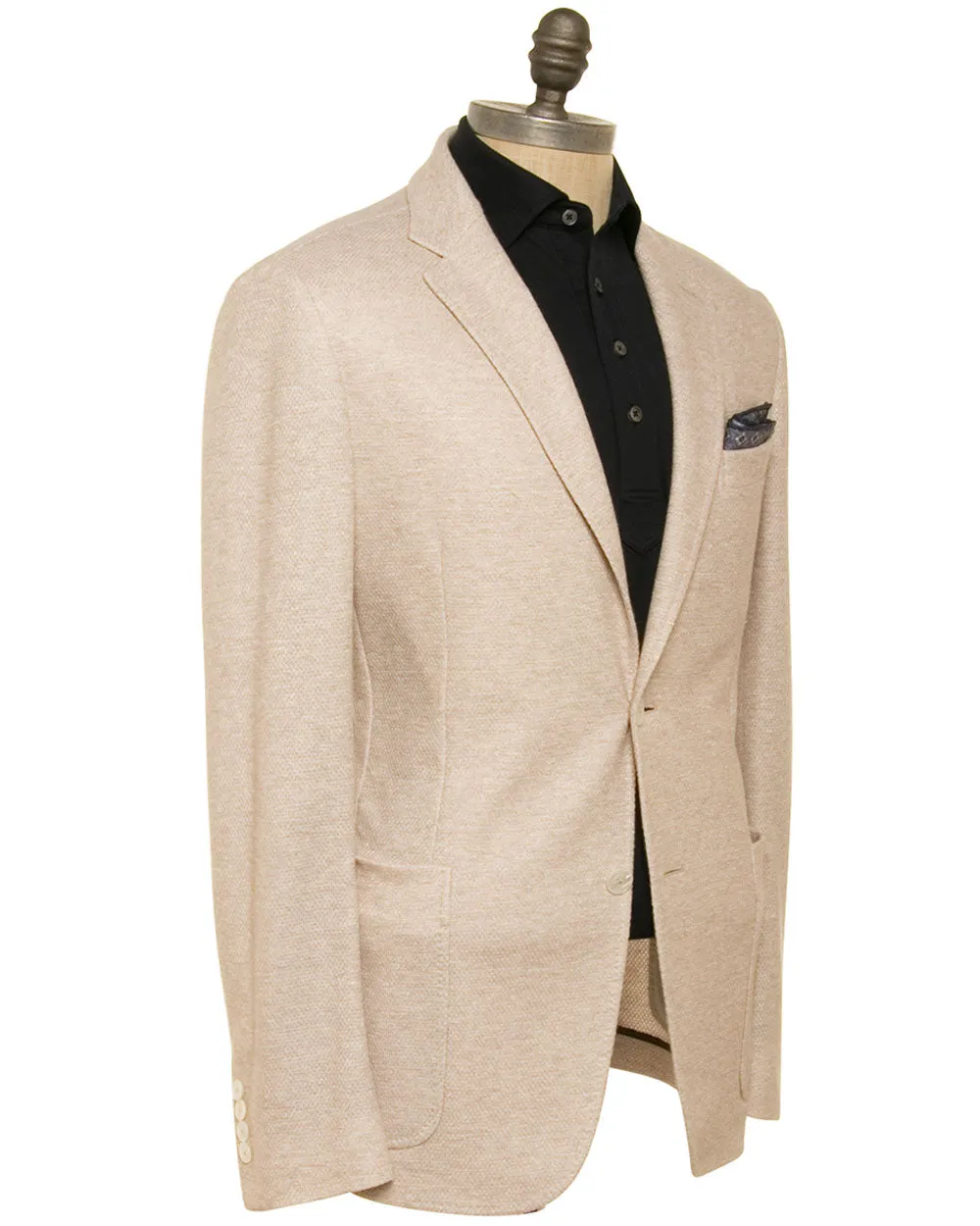Cream Jersey Knit Sportcoat