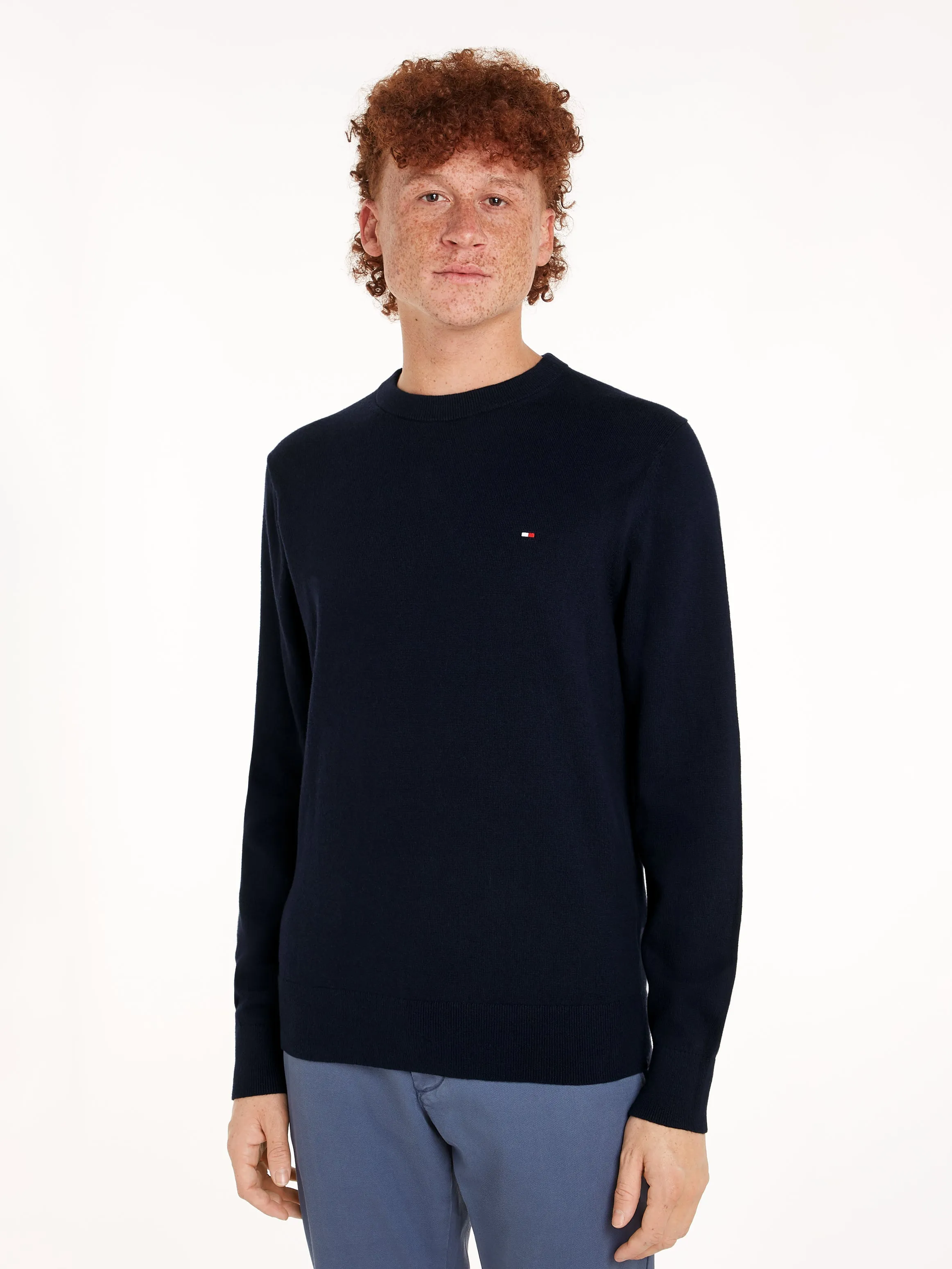 Crew Neck Jumper with Cashmere