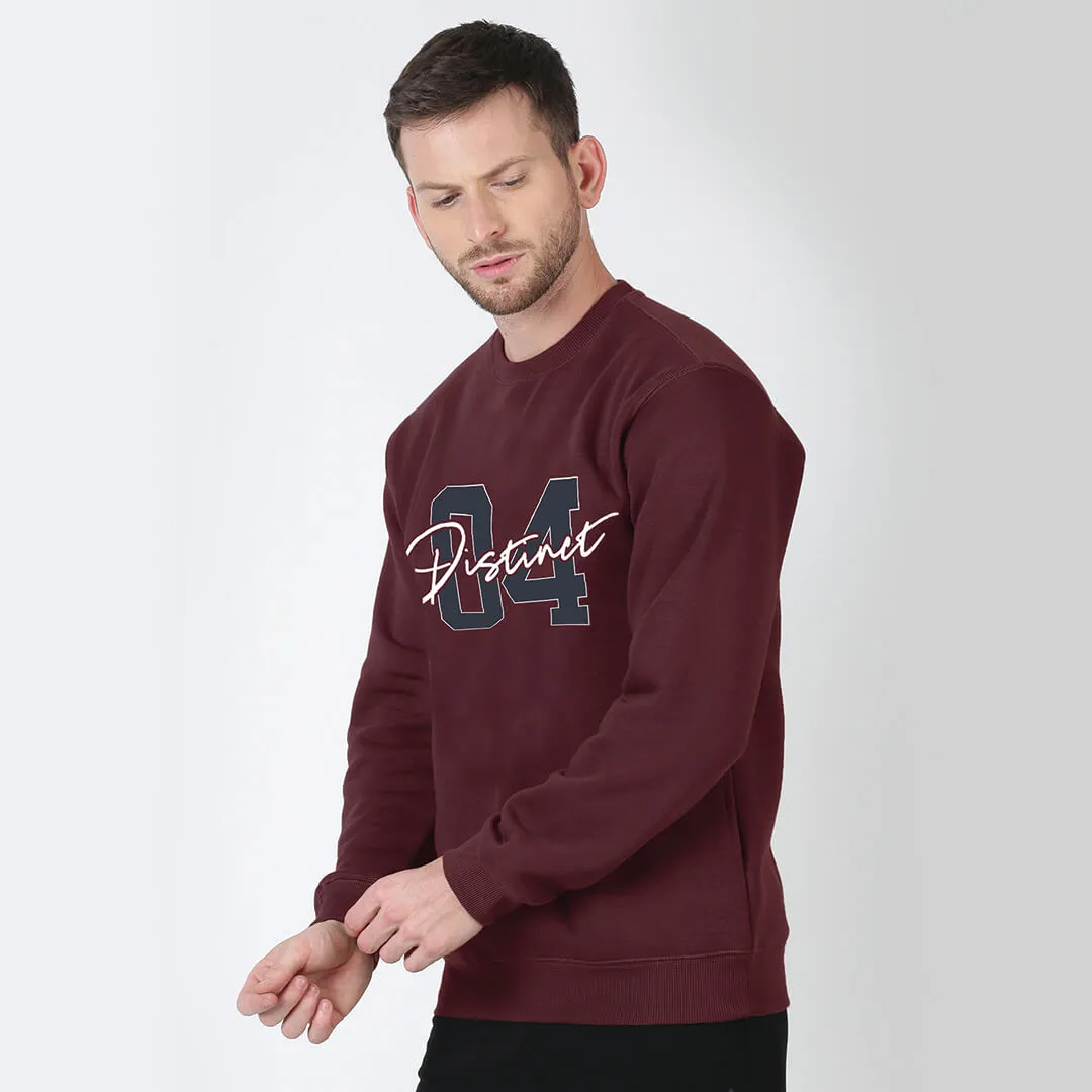 Crew Neck Sweatshirt - Burgundy