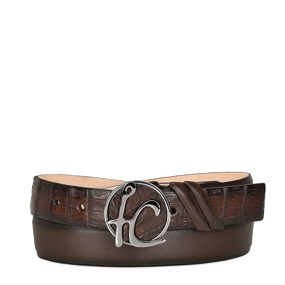 CS537FC - Cuadra brown casual fashion caiman belt for men
