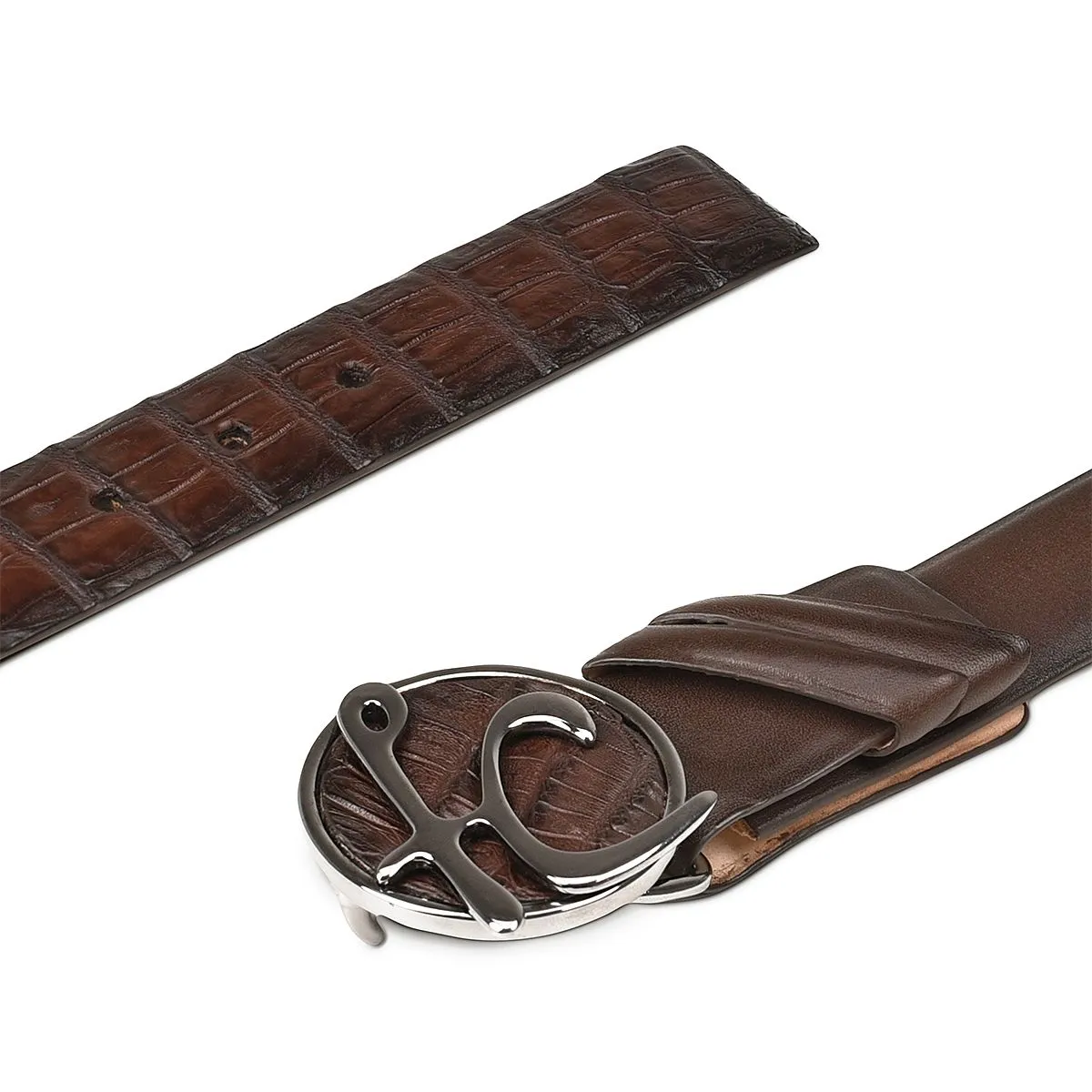 CS537FC - Cuadra brown casual fashion caiman belt for men