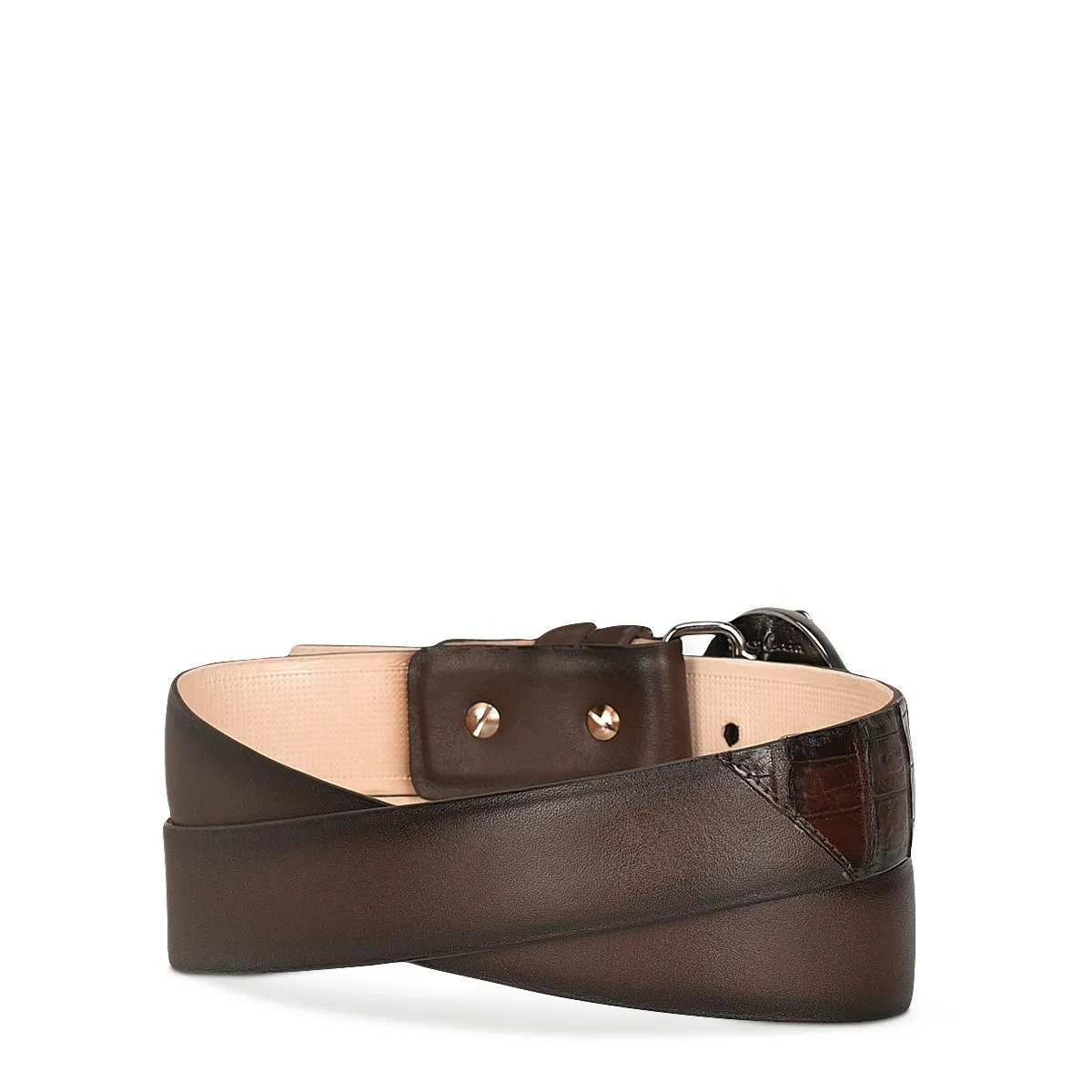 CS537FC - Cuadra brown casual fashion caiman belt for men