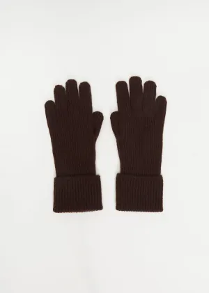 Cuff Rib Cashmere Glove — Dark Brown Cuff Rib Cashmere Glove — Dark Brown