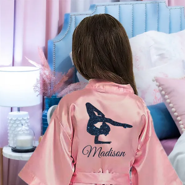 Custom Girl Robes, Athlete, Dance & Cheerleader Silhouette, Personalized Dancer Robe, Costume Cover Up, Team Gifts, Event Getting Ready Robe