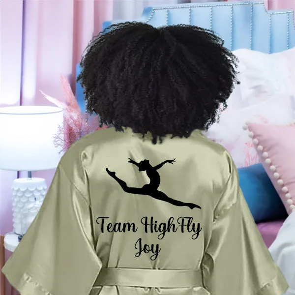 Custom Girl Robes, Athlete, Dance & Cheerleader Silhouette, Personalized Dancer Robe, Costume Cover Up, Team Gifts, Event Getting Ready Robe