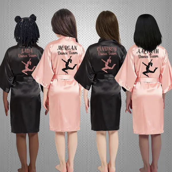 Custom Girl Robes, Athlete, Dance & Cheerleader Silhouette, Personalized Dancer Robe, Costume Cover Up, Team Gifts, Event Getting Ready Robe