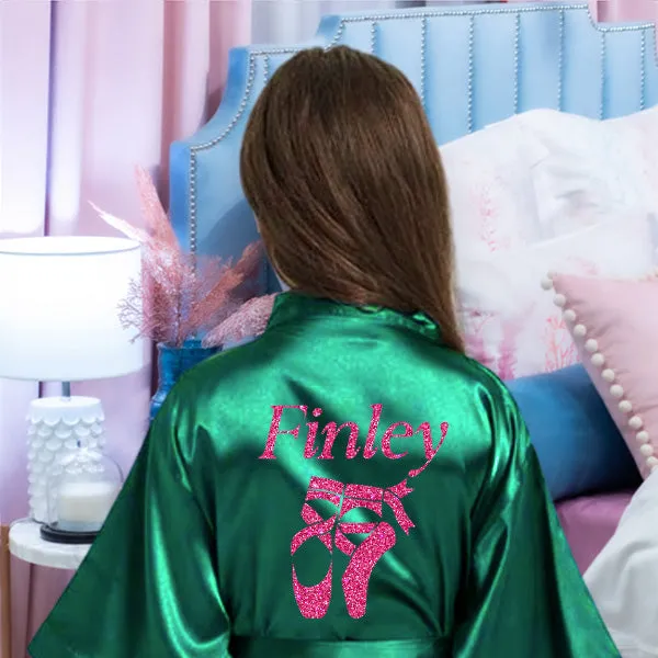 Custom Girl Robes, Athlete, Dance & Cheerleader Silhouette, Personalized Dancer Robe, Costume Cover Up, Team Gifts, Event Getting Ready Robe