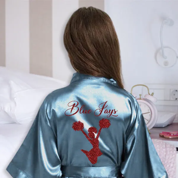 Custom Girl Robes, Athlete, Dance & Cheerleader Silhouette, Personalized Dancer Robe, Costume Cover Up, Team Gifts, Event Getting Ready Robe