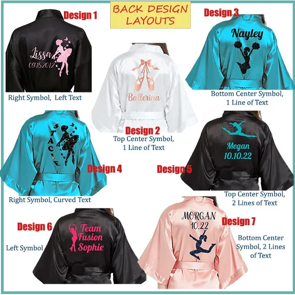 Custom Girl Robes, Athlete, Dance & Cheerleader Silhouette, Personalized Dancer Robe, Costume Cover Up, Team Gifts, Event Getting Ready Robe