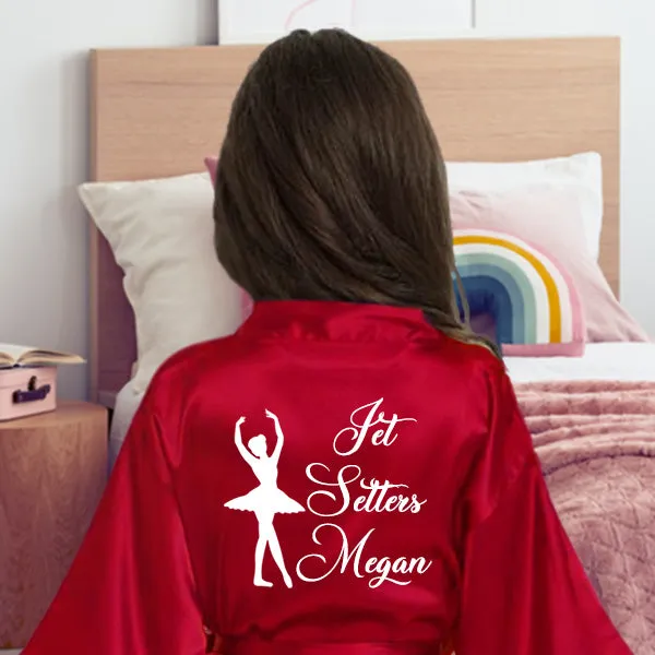 Custom Girl Robes, Athlete, Dance & Cheerleader Silhouette, Personalized Dancer Robe, Costume Cover Up, Team Gifts, Event Getting Ready Robe