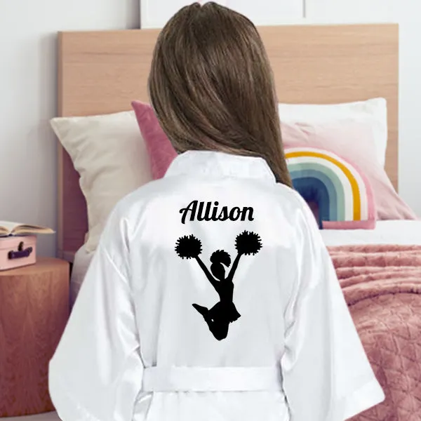 Custom Girl Robes, Athlete, Dance & Cheerleader Silhouette, Personalized Dancer Robe, Costume Cover Up, Team Gifts, Event Getting Ready Robe