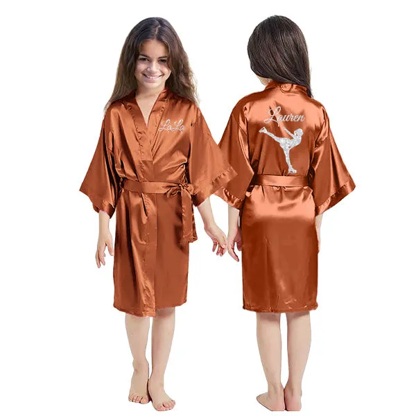 Custom Girl Robes, Athlete, Dance & Cheerleader Silhouette, Personalized Dancer Robe, Costume Cover Up, Team Gifts, Event Getting Ready Robe