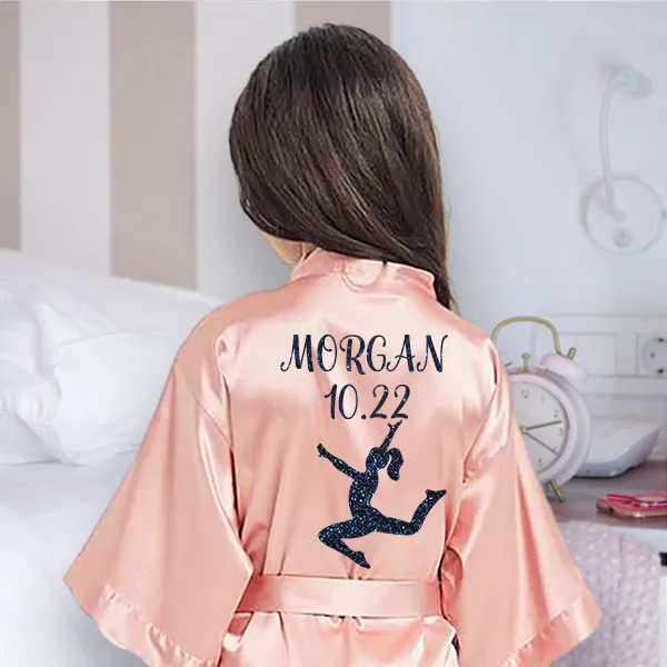 Custom Girl Robes, Athlete, Dance & Cheerleader Silhouette, Personalized Dancer Robe, Costume Cover Up, Team Gifts, Event Getting Ready Robe