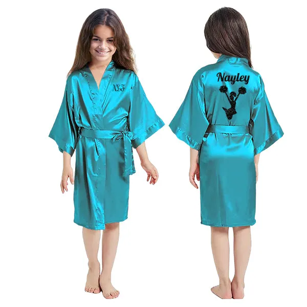 Custom Girl Robes, Athlete, Dance & Cheerleader Silhouette, Personalized Dancer Robe, Costume Cover Up, Team Gifts, Event Getting Ready Robe
