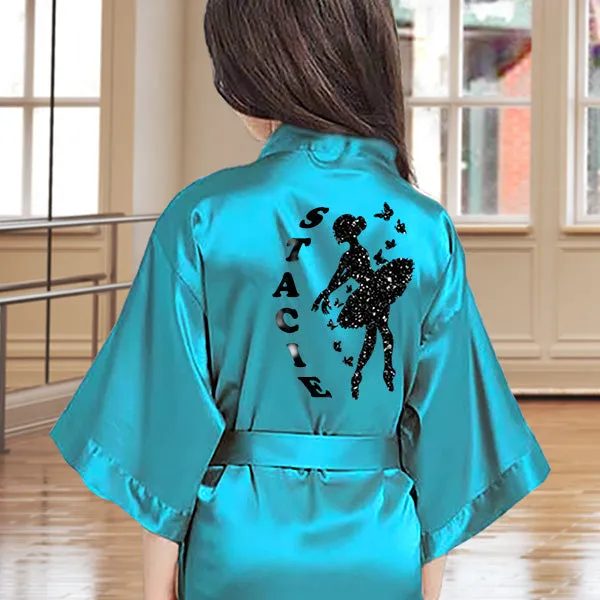 Custom Girl Robes, Athlete, Dance & Cheerleader Silhouette, Personalized Dancer Robe, Costume Cover Up, Team Gifts, Event Getting Ready Robe