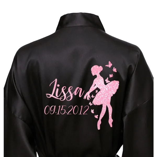 Custom Girl Robes, Athlete, Dance & Cheerleader Silhouette, Personalized Dancer Robe, Costume Cover Up, Team Gifts, Event Getting Ready Robe