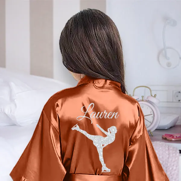 Custom Girl Robes, Athlete, Dance & Cheerleader Silhouette, Personalized Dancer Robe, Costume Cover Up, Team Gifts, Event Getting Ready Robe