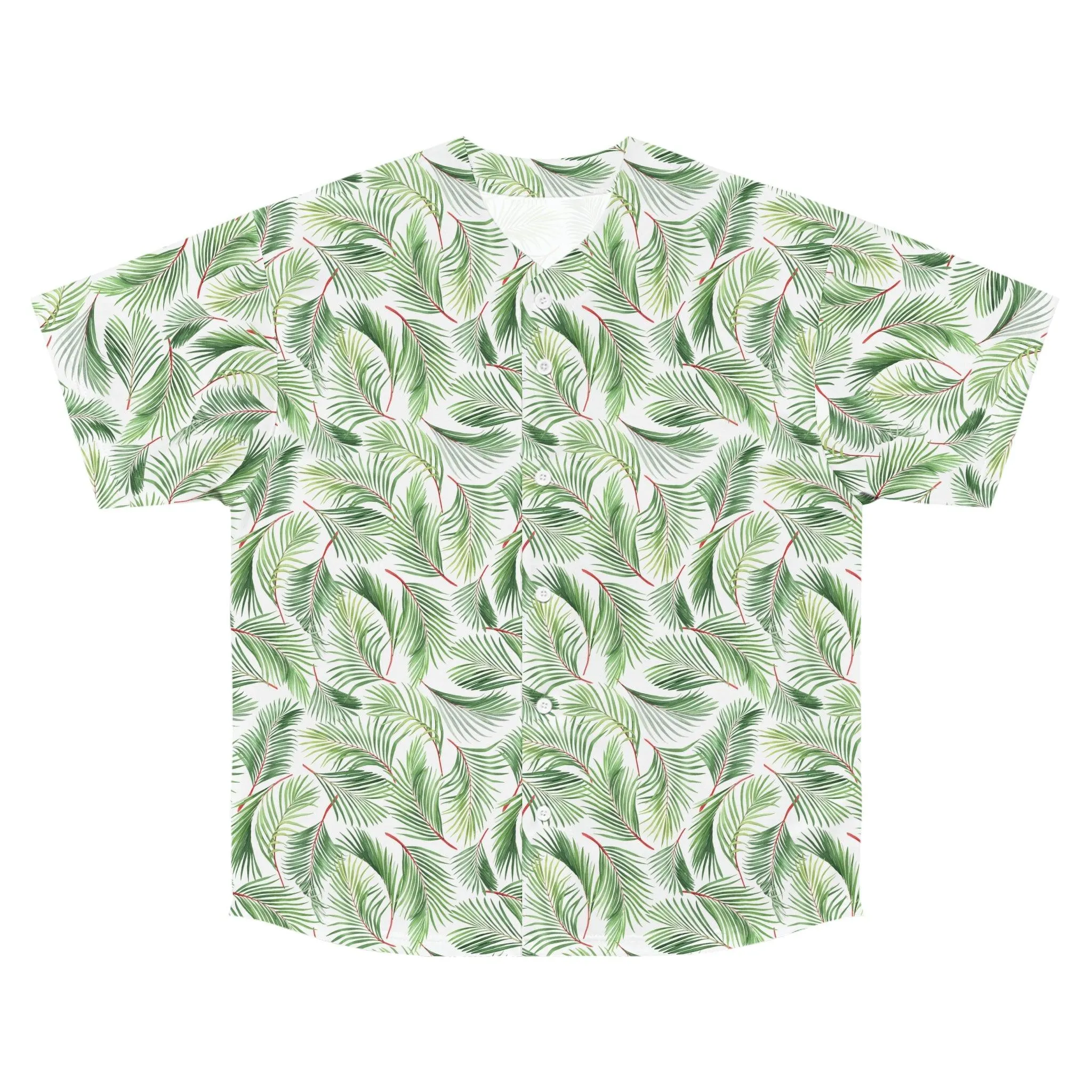 Customizable Green Foliage Men's All-Over Print Baseball Jersey