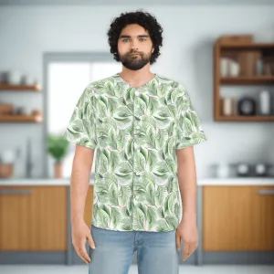 Customizable Green Foliage Men's All-Over Print Baseball Jersey