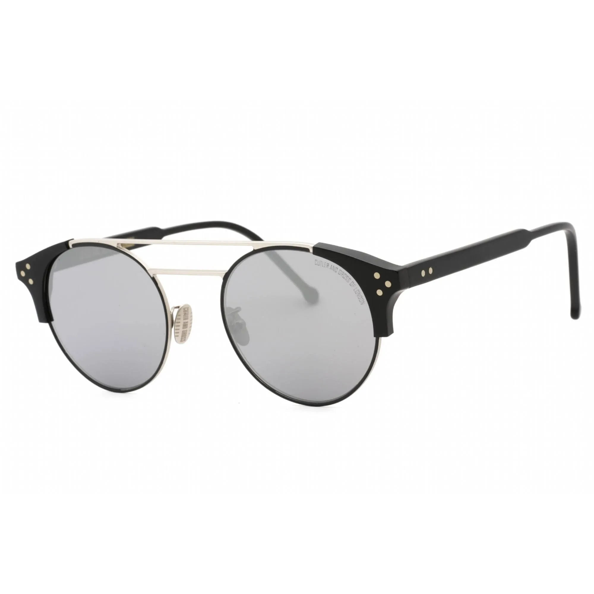 Cutler and Gross Men's Sunglasses - Silver/Black Round Full Rim Frame | CG1271S 001