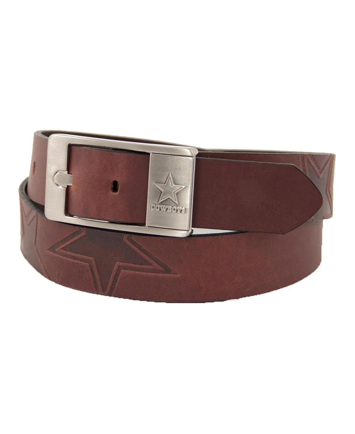 Dallas Cowboys Brandish Men's Leather Belt - Brown Eagles Wings